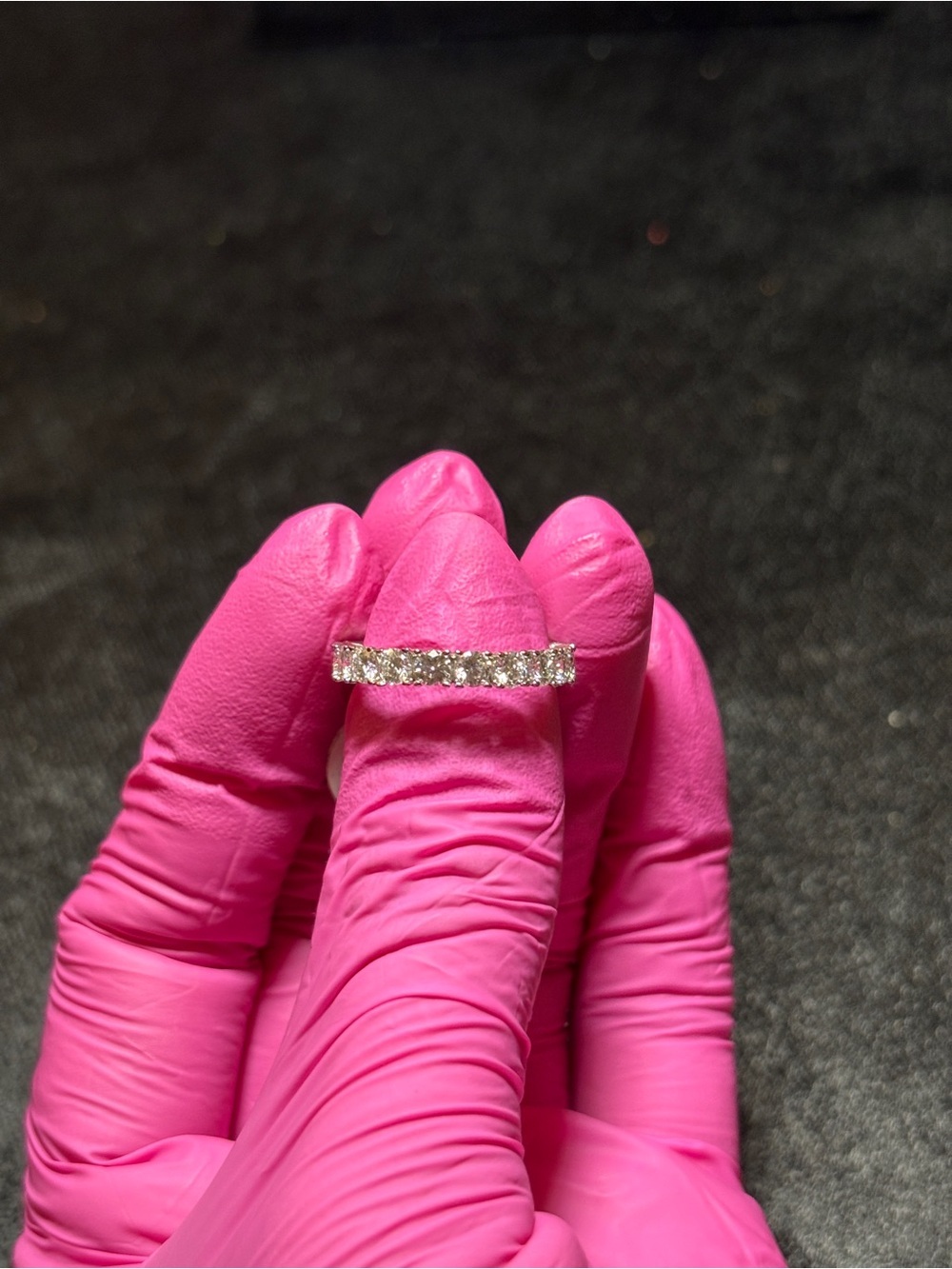 .925 Sterling Silver 1ct. VVS Moissanite Tennis-Style Eternity Band Size 6 - Picture 9 of 15
